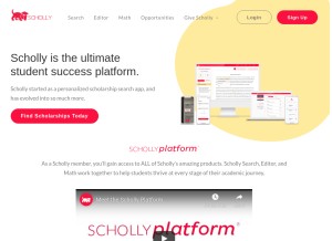 How myscholly.com looks like on a tablet such as an iPad.