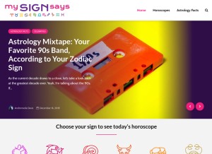 How mysignsays.com looks like on a tablet such as an iPad.