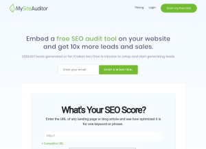 How mysiteauditor.com looks like on a tablet such as an iPad.