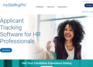 How mystaffingpro.com looks like on a tablet such as an iPad.