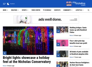 How mystateline.com looks like on a tablet such as an iPad.
