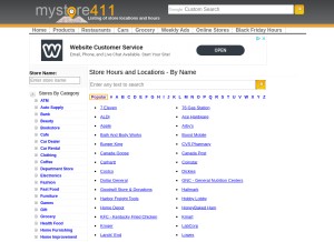 How mystore411.com looks like on a tablet such as an iPad.