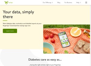 How mysugr.com looks like on a tablet such as an iPad.