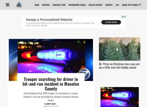 How mysuncoast.com looks like on a tablet such as an iPad.