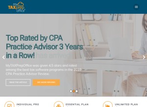 How mytaxprepoffice.com looks like on a tablet such as an iPad.