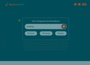 How mytemp-mail.com looks like on a tablet such as an iPad.
