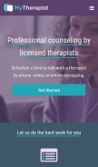 How mytherapist.com looks like on a mobile device such as an iPhone.