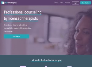 How mytherapist.com looks like on a tablet such as an iPad.