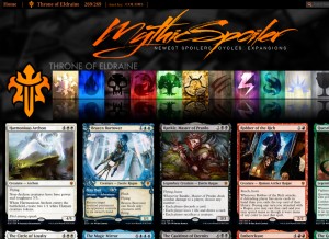 How mythicspoiler.com looks like on a tablet such as an iPad.