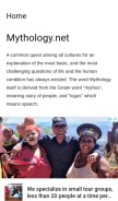 How mythology.net looks like on a mobile device such as an iPhone.