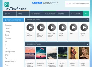 How mytinyphone.com looks like on a tablet such as an iPad.