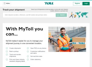 How mytoll.com looks like on a tablet such as an iPad.