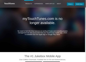 How mytouchtunes.com looks like on a tablet such as an iPad.