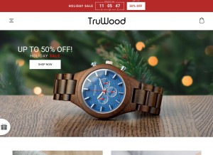 How mytruwood.com looks like on a tablet such as an iPad.