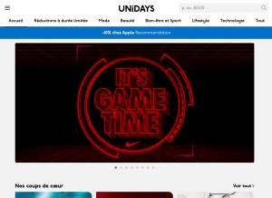 How myunidays.com looks like on a tablet such as an iPad.