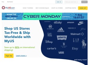 How myus.com looks like on a tablet such as an iPad.