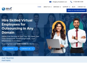 How myvirtualtalent.com looks like on a tablet such as an iPad.