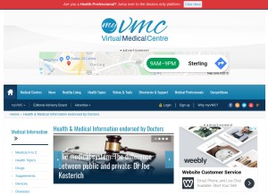 How myvmc.com looks like on a tablet such as an iPad.