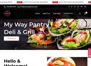 How mywaypantry.com looks like on a tablet such as an iPad.