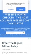 How mywebsiteworthchecker.com looks like on a mobile device such as an iPhone.