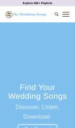 How myweddingsongs.com looks like on a mobile device such as an iPhone.