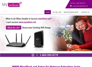 How mywifiexte.net looks like on a tablet such as an iPad.