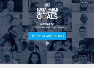 How myworld2030.org looks like on a tablet such as an iPad.