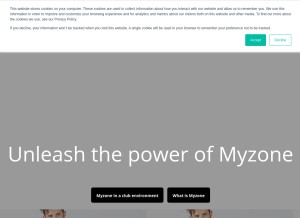 How myzone.org looks like on a tablet such as an iPad.