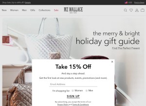 How mzwallace.com looks like on a tablet such as an iPad.