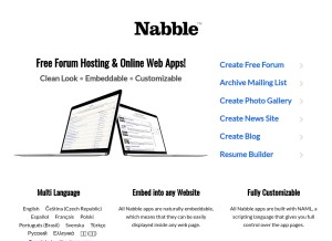 How nabble.com looks like on a tablet such as an iPad.
