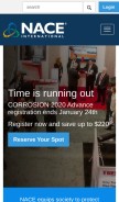 How nace.org looks like on a mobile device such as an iPhone.