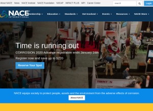 How nace.org looks like on a tablet such as an iPad.