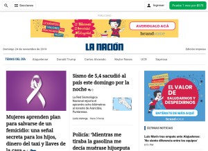 How nacion.com looks like on a tablet such as an iPad.