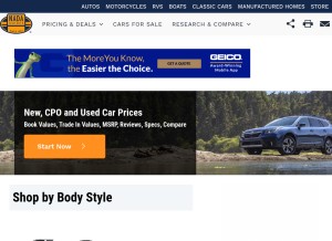 How nadaguides.com looks like on a tablet such as an iPad.