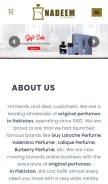 How nadperfumes.com looks like on a mobile device such as an iPhone.