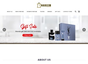 How nadperfumes.com looks like on a tablet such as an iPad.