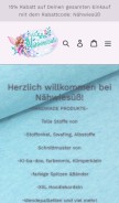 How naehwiesuess.de looks like on a mobile device such as an iPhone.