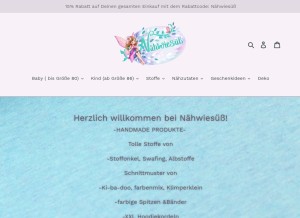 How naehwiesuess.de looks like on a tablet such as an iPad.