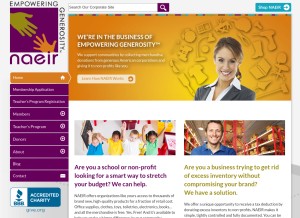 How naeir.org looks like on a tablet such as an iPad.