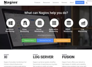 How nagios.com looks like on a tablet such as an iPad.