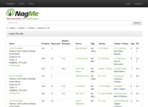 How nagme.com looks like on a tablet such as an iPad.