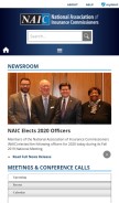 How naic.org looks like on a mobile device such as an iPhone.