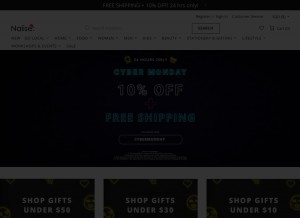 How naiise.com looks like on a tablet such as an iPad.