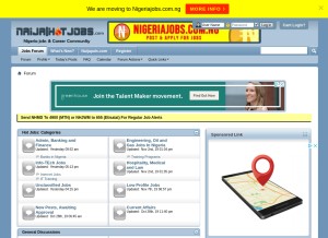 How naijahotjobs.com looks like on a tablet such as an iPad.