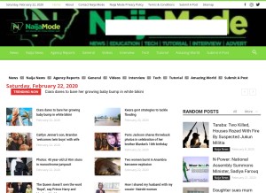 How naijamode.com looks like on a tablet such as an iPad.