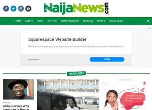 How naijanews.com looks like on a tablet such as an iPad.