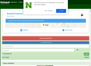 How naijapals.com looks like on a tablet such as an iPad.