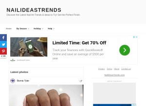 How nailideastrends.com looks like on a tablet such as an iPad.