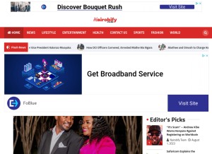 How nairobify.co.ke looks like on a tablet such as an iPad.