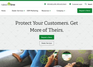 How nakedlime.com looks like on a tablet such as an iPad.